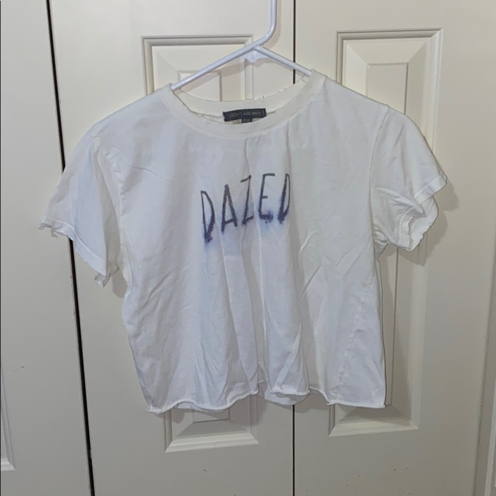 “Dazed” White Crop Shirt